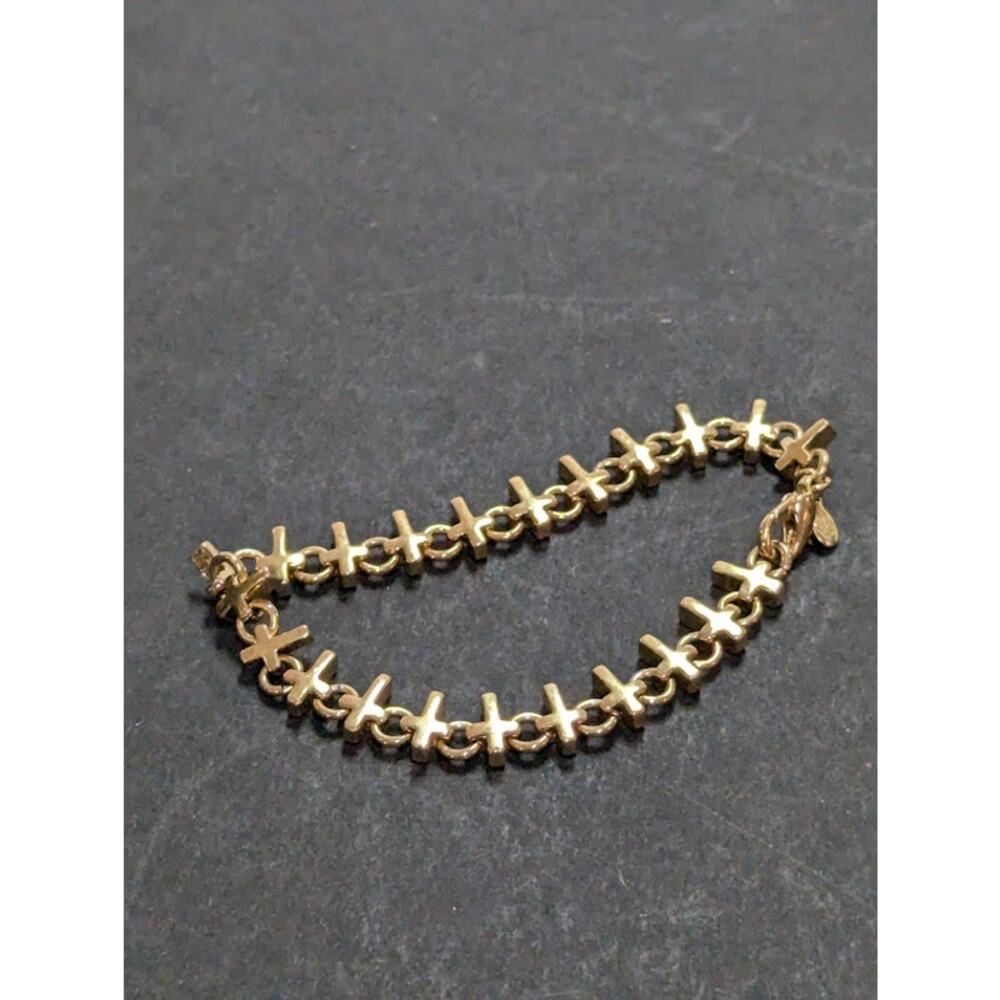 Funky Vintage Fashion Bracelet Premier Designs Cross goldtone Crosses